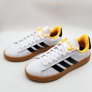 adidas Women Grand Court Alpha Sneakers White Flash Orange Size 10 Leather